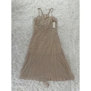 Grade & Gather Thick Stripe Midi Dress – Size Small – NWT – Neutral Striped Midi
